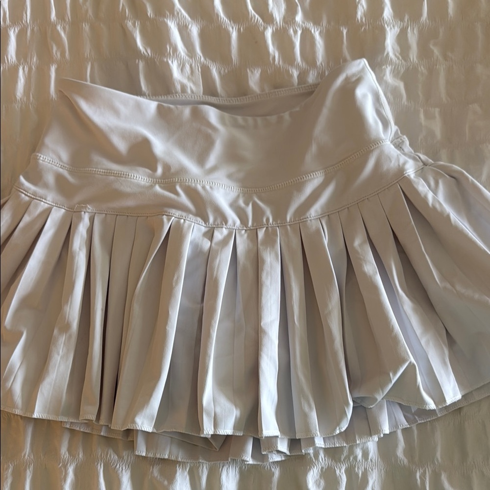 Cream High-Low Skater Mini Skirt
